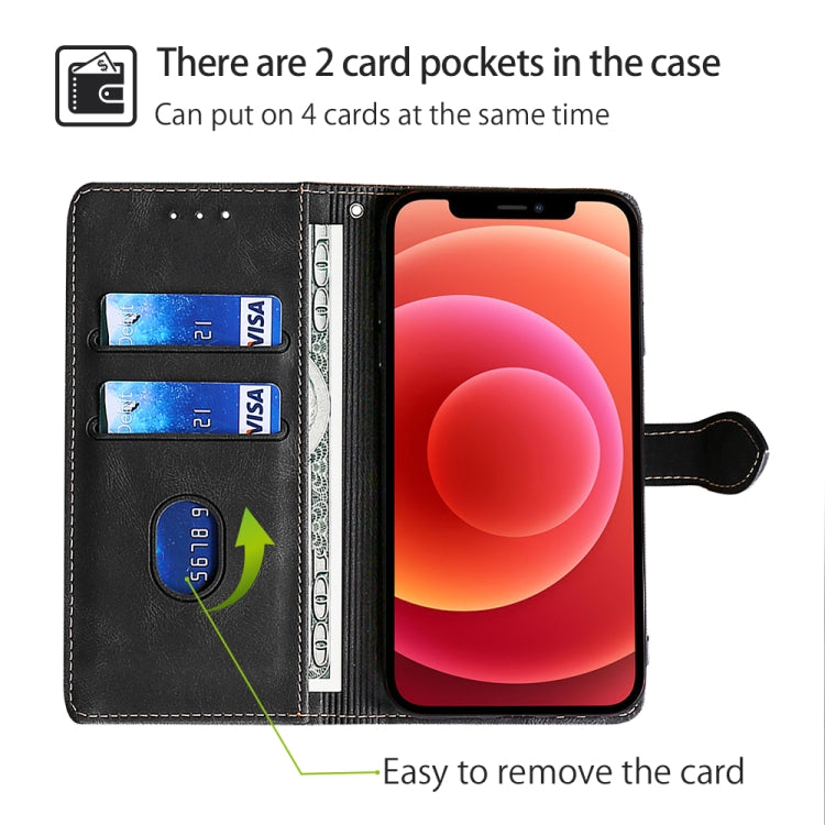 Funda de Cuero con Hebilla Magnética para Itel P65 (Negra) con Tacto Agradable