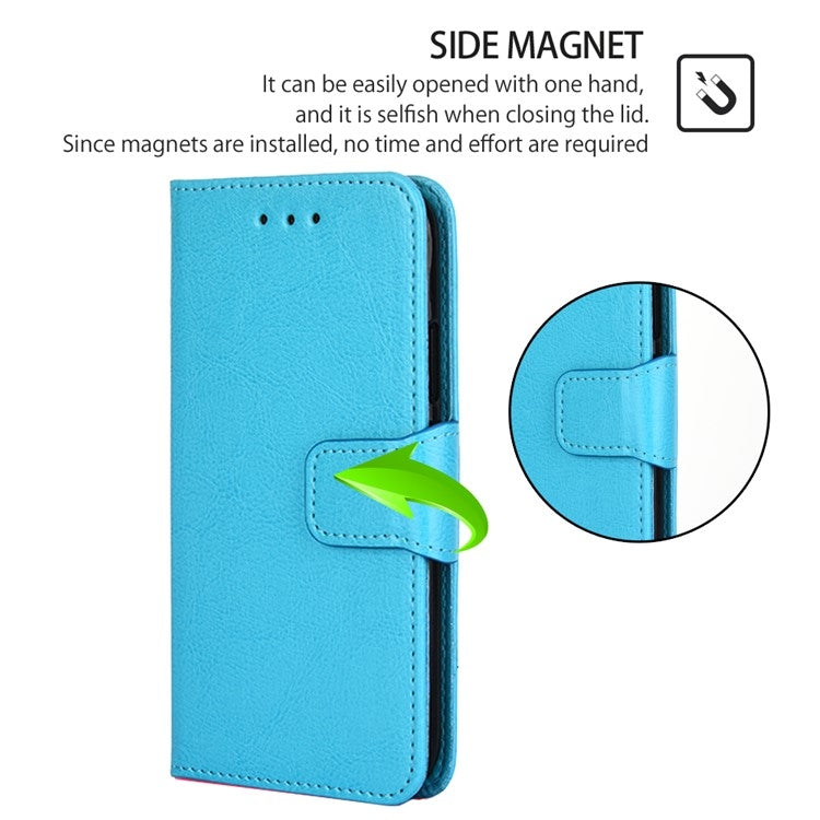 Funda de Cuero con Textura de Cristal para Teléfono Itel S24 4G (Azul Cielo)