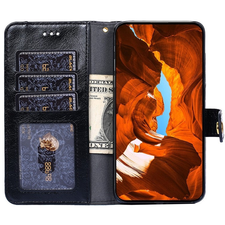 Funda de Cuero con Cremallera para Teléfono Itel S24 4G (Negra)