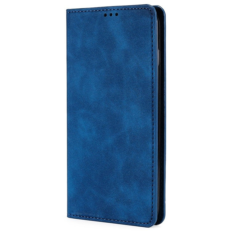 Funda de Piel Magnética para Teléfono Itel A50C 4G (Azul) con Tacto Agradable