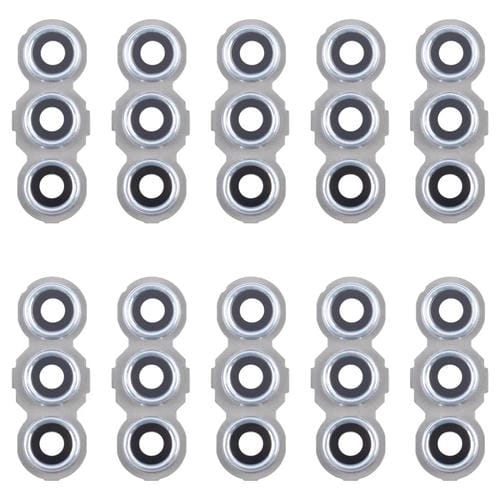 Cubierta de Lente de Cámara Trasera Samsung Galaxy M55 SM-M556 (10 Piezas) (Plateada)