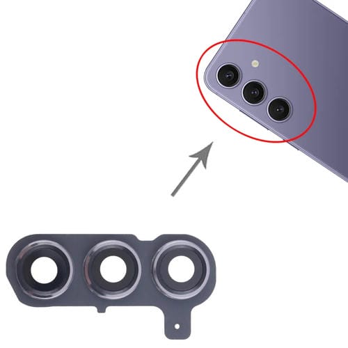 Copertura della lente della fotocamera posteriore Samsung Galaxy S24+ SM-S926B (10 pezzi) (Argento)