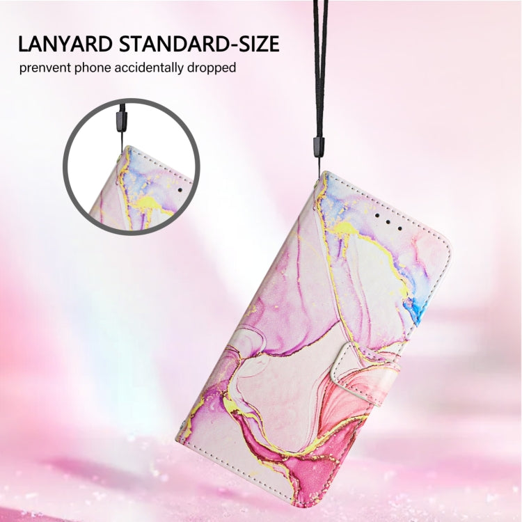 Funda de Cuero con Tapa para TCL 50 Pro Nxtpaper Pt003 Diseño Mármol (Oro Rosa)