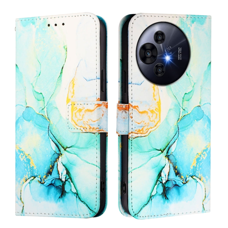 Funda de Cuero con Tapa para Teléfono TCL 50 Pro Nxtpaper Pt003 Diseño Mármol (Verde)