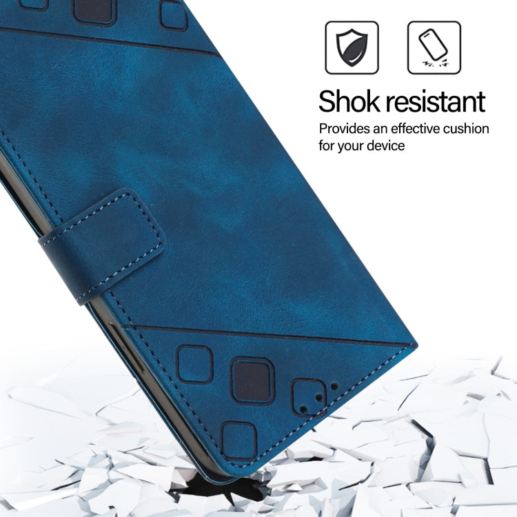 Funda de Cuero con Relieve Nxtpaper Skin Feel para Teléfono TCL 50 Pro (Azul)