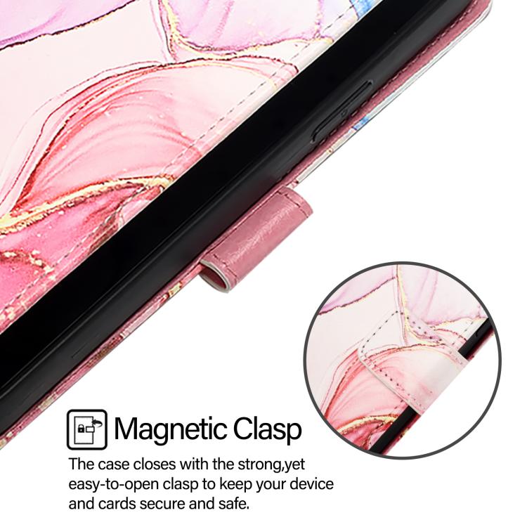 Funda de cuero con tapa y diseño de mármol para Infinix Smart 10 / Tecno Pop 10 PT003 (oro rosa)