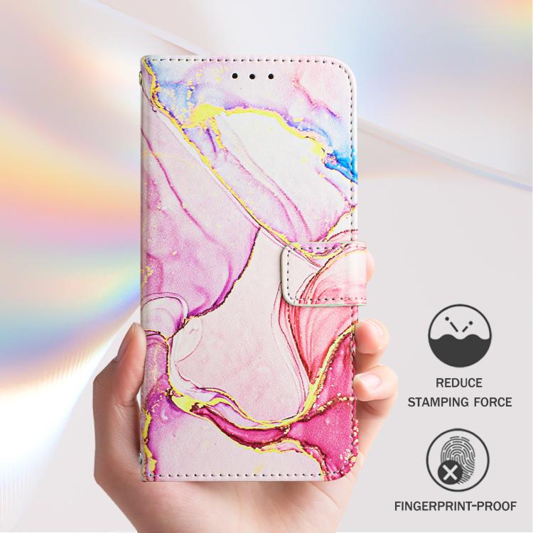 Funda de cuero con tapa y diseño de mármol para Infinix Smart 10 / Tecno Pop 10 PT003 (oro rosa)