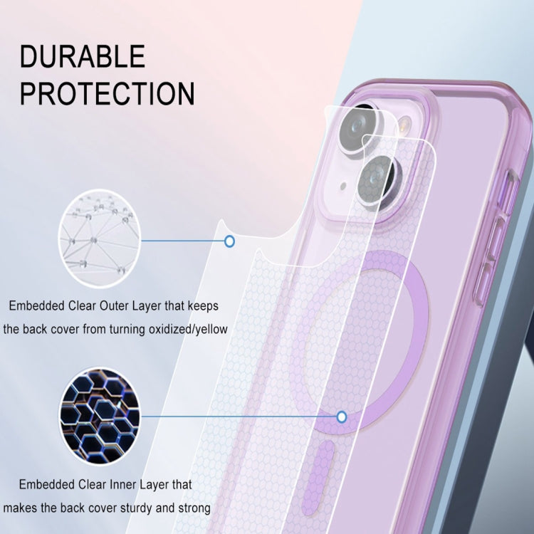Funda para iPhone 15 2 en 1 Magnética PC + TPU (Púrpura Claro) - MOVILSTORE