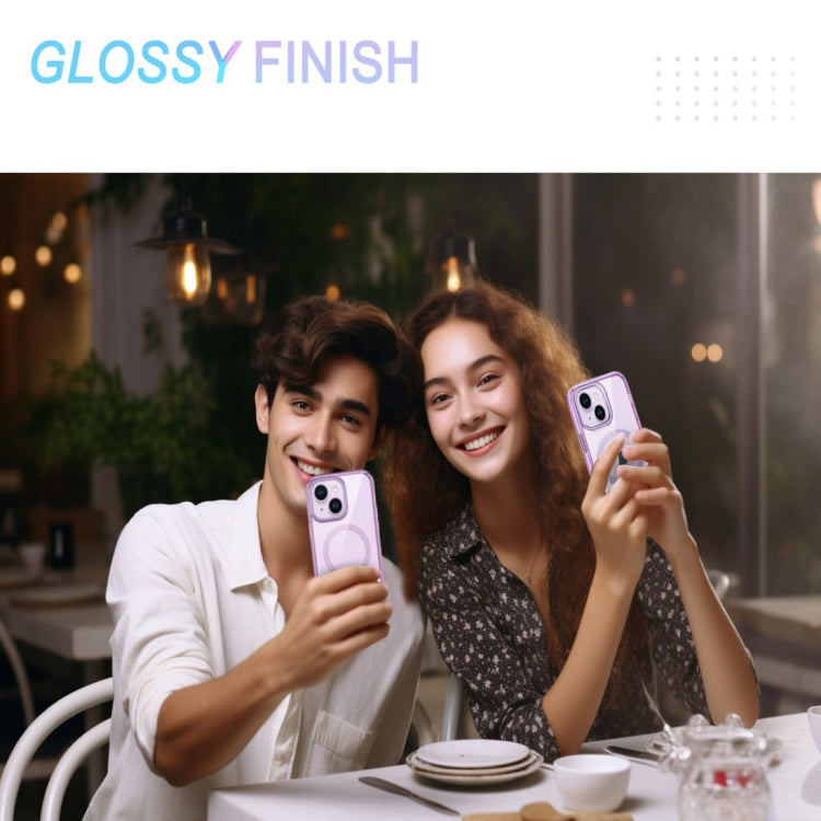 Funda para iPhone 15 2 en 1 Magnética PC + TPU (Púrpura Claro) - MOVILSTORE