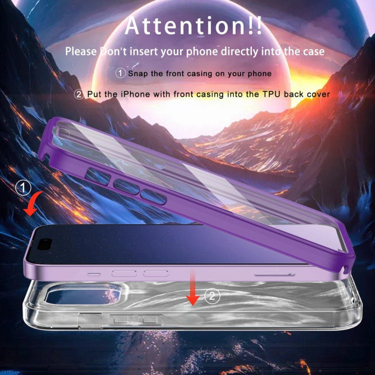 Funda para Teléfono iPhone 15 2 En 1 Imd Gradient Feather PC y TPU (Púrpura) - MOVILSTORE