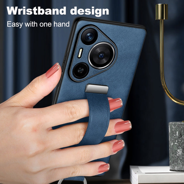 Funda híbrida de piel para Huawei Mate 70 Sulada con textura a prueba de golpes (Rojo)