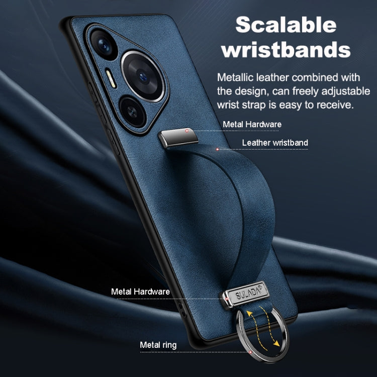 Funda Teléfono Sulada Cuero Híbrido PC a Prueba de Golpes para Huawei Mate 60 Rs Ultimate (Azul)