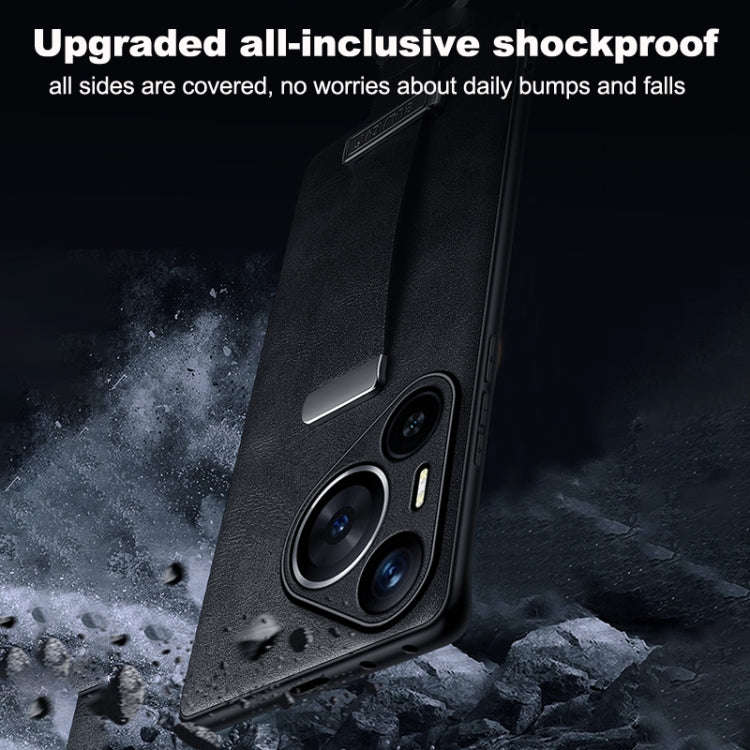 Funda para Huawei Nova 12 y Nova 13 Sulada PC Textura Cuero Híbrido Tacto Piel a Prueba de Golpes (Negro)