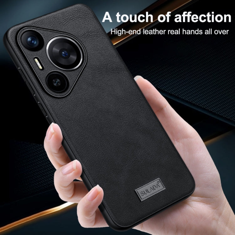 Funda de Teléfono Híbrida de Cuero y TPU para Huawei Nova 12/Nova 13 Sulada (Naranja)