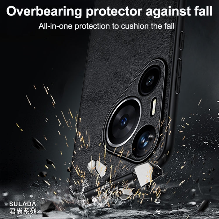 Funda de Cuero Híbrida TPU a Prueba de Golpes Sulada para Huawei Mate 70 Pro / Mate 70 Pro+ (Naranja)