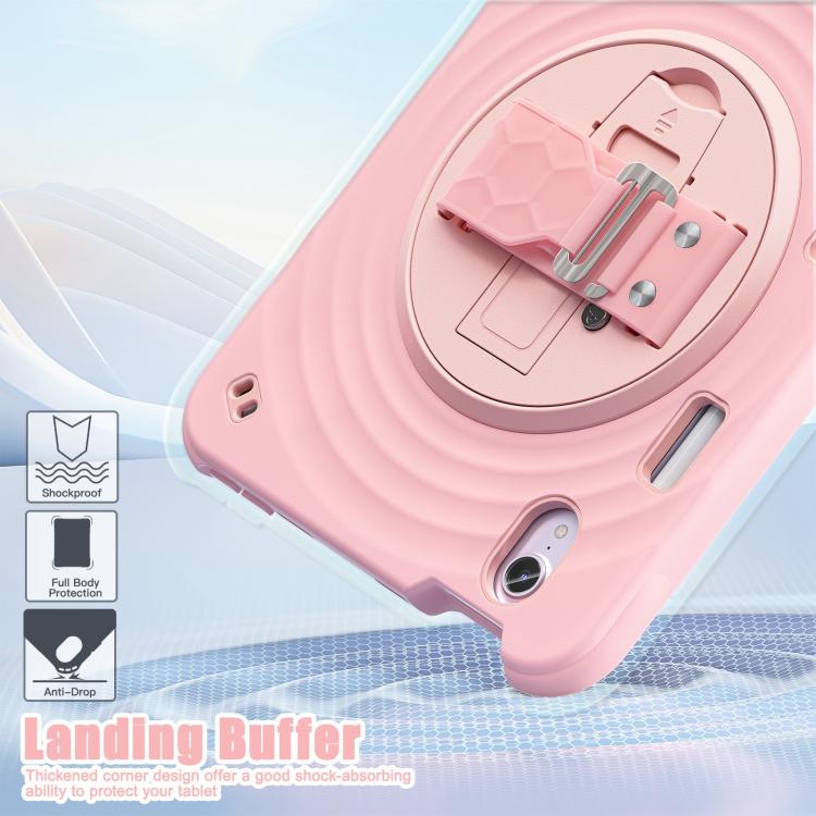 Funda híbrida Silicona con Soporte Giratorio para iPad Mini 2024/Mini 6 (Rosa)