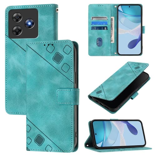 Funda de Cuero con Relieve para Teléfono BlackView Wave 8C (Verde)