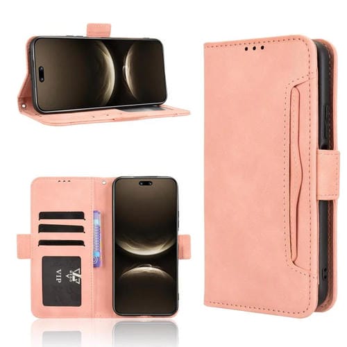 Funda de piel con textura de becerro y ranuras para tarjetas para Huawei Nova 14 5G (rosa)