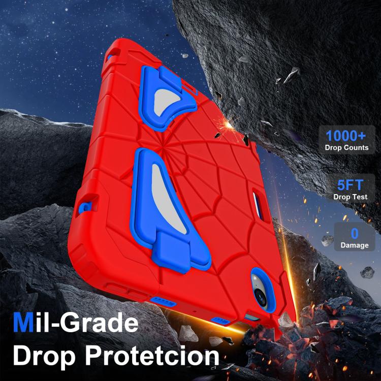 Funda Protectora para iPad Mini 2024 y Mini 6 Silicona y Policarbonato a Prueba de Golpes (Rojo y Azul)