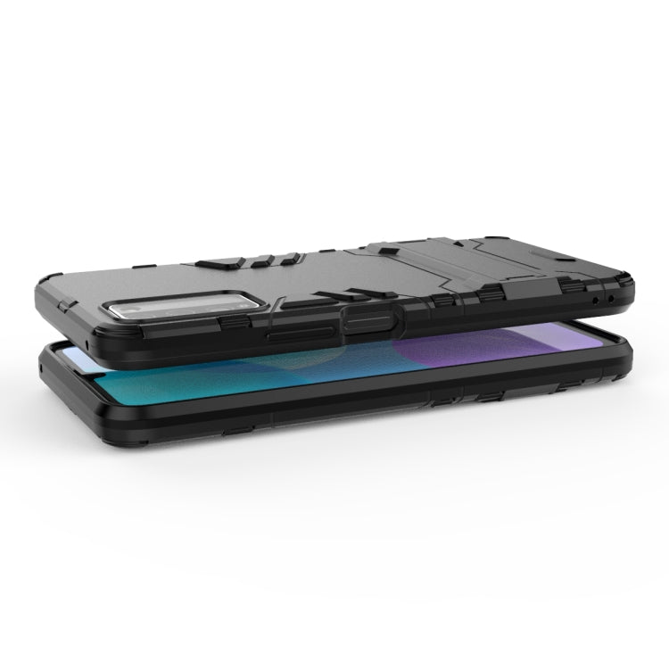 Para Huawei Honor 30 Lite PC + TPU Funda protectora a prueba de golpes con soporte invisible (Azul marino)