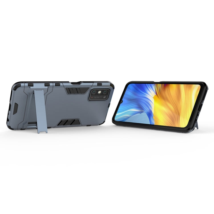 Para Huawei Honor X10 Max PC + TPU Funda protectora a prueba de golpes con soporte invisible (azul marino)