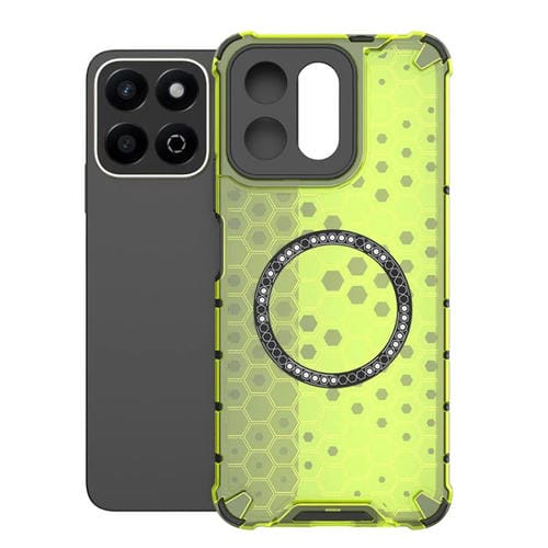 Funda para Teléfono Honor Play 60 Plus 5G a Prueba de Golpes con Anillo Magnético de Panal (Verde)