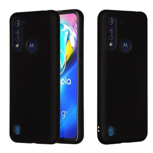 Para Motorola Moto G8 Power Pure Color Liquid Silicone Funda protectora de cobertura total a prueba de golpes (Negro)