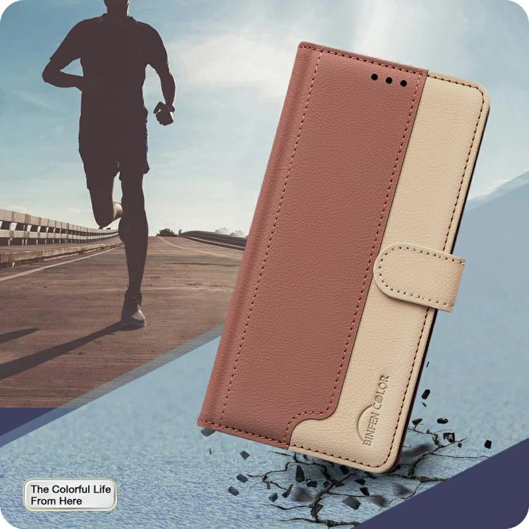 Funda de cuero antirrobo RFID a juego para Infinix Smart 10 4G (marrón)