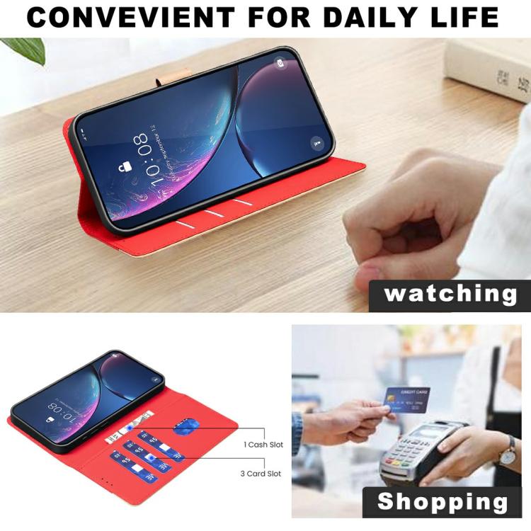 Funda de cuero antirrobo RFID a juego para Infinix Smart 10 4G (roja)