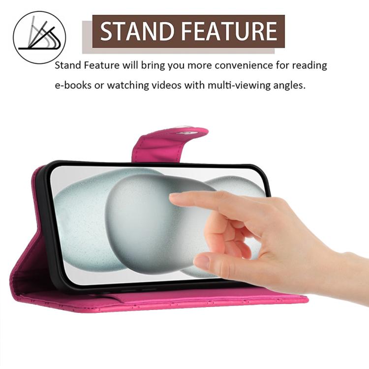 Funda de cuero con textura rómbica y cordón para TCL 60 SE NxtPaper/605 (rosa)