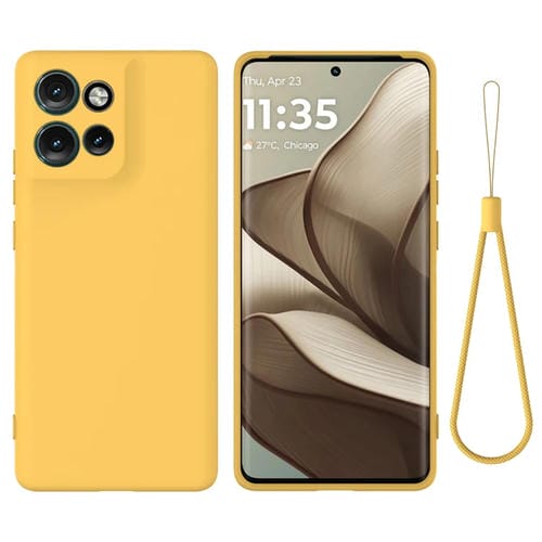 Funda Silicona Líquida Motorola Edge 50 Neo a Prueba de Caídas (Amarillo)
