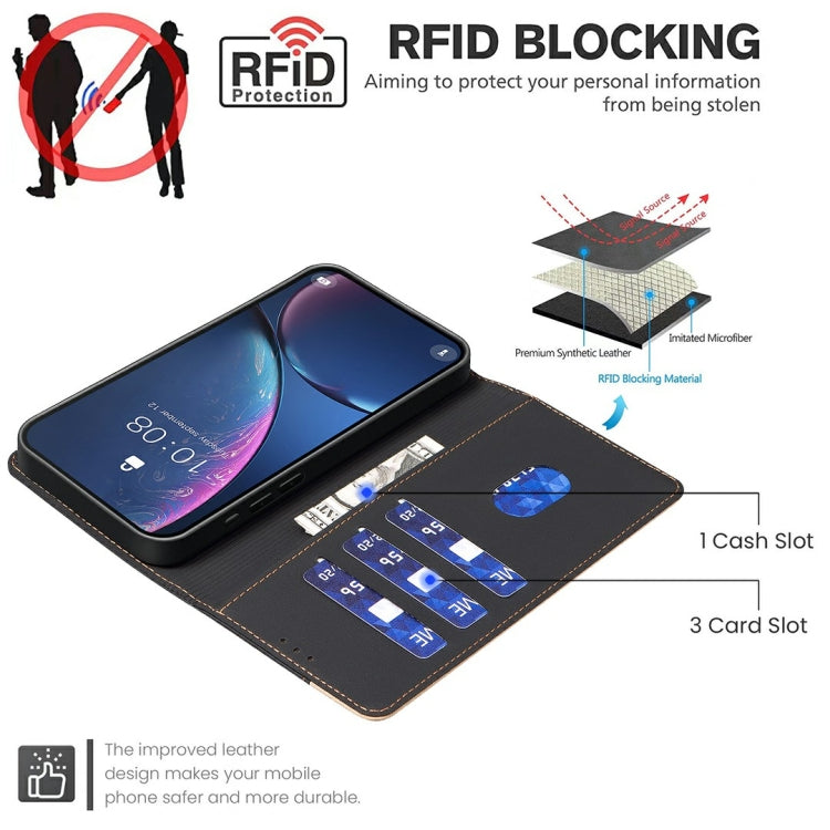 Funda de Cuero Antirrobo con Protección Rfid para Tecno Pova 6 Neo 5G y Spark 30 5G (Negro)