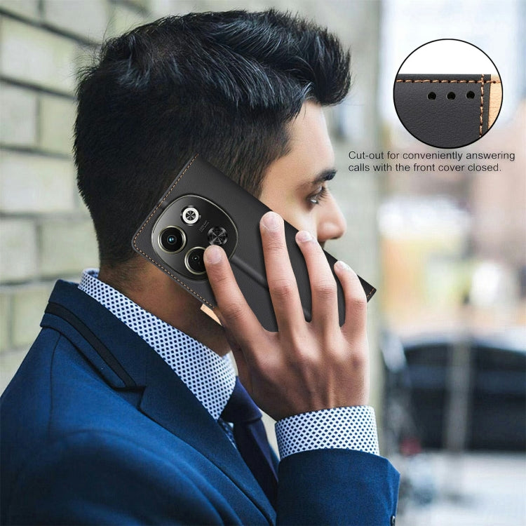 Funda de Cuero Antirrobo con Protección Rfid para Tecno Pova 6 Neo 5G y Spark 30 5G (Negro)