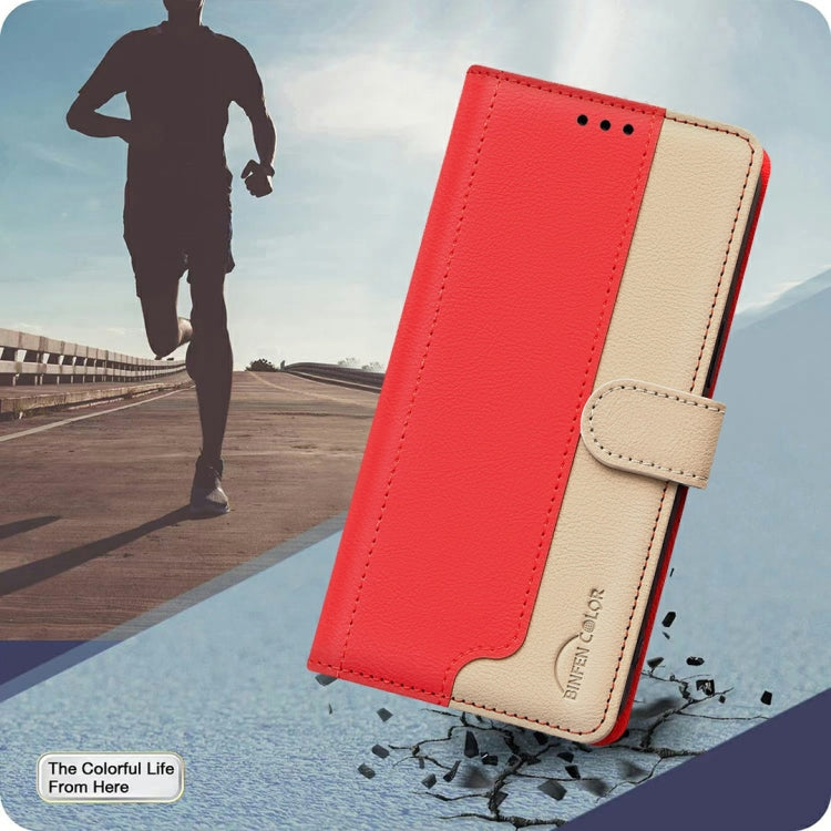 Funda de Cuero Antirrobo RFID para Tecno Spark 30 4G (Rojo)