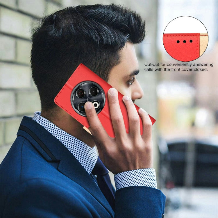 Funda de Cuero Antirrobo RFID para Tecno Spark 30 4G (Rojo)