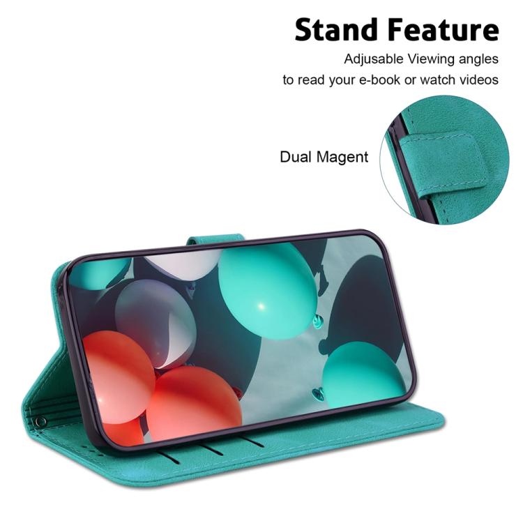 Funda de cuero con relieve de siete formas para Redmi A5 4G (171,7 mm) (verde)