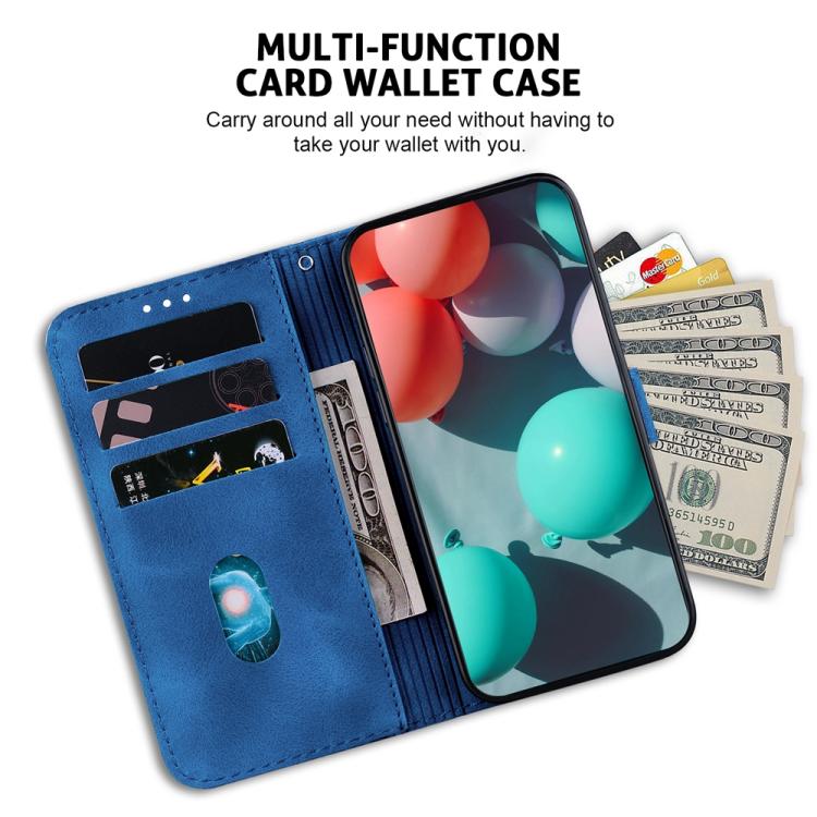 Funda de cuero con relieve de siete formas para Redmi A5 4G (171,7 mm) (azul)