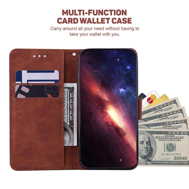 Funda de cuero con relieve geométrico para Redmi A5 4G (171,7 mm) (marrón)