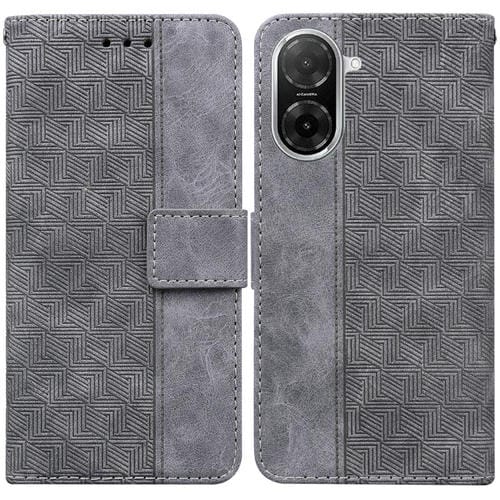 Funda de cuero con relieve geométrico para Redmi A5 4G (171,7 mm) (gris)