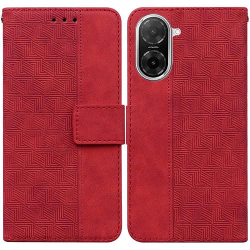 Funda de cuero con relieve geométrico para Redmi A5 4G (171,7 mm) (Rojo)