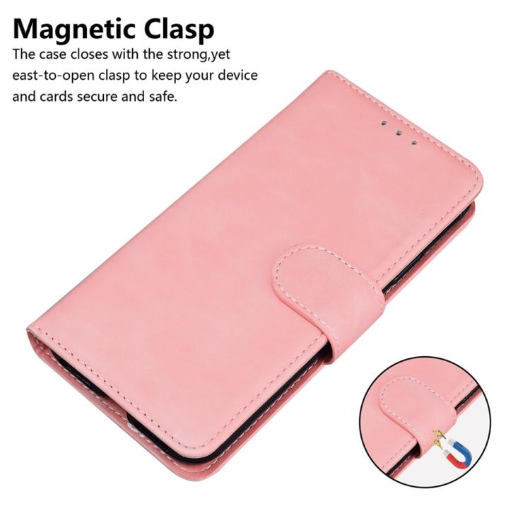 Funda de cuero con tapa para Redmi A5 4G (171,7 mm), color puro y tacto suave (rosa)