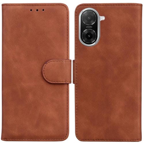Funda de cuero con tapa para Redmi A5 4G (171,7 mm), color puro y tacto suave (marrón)