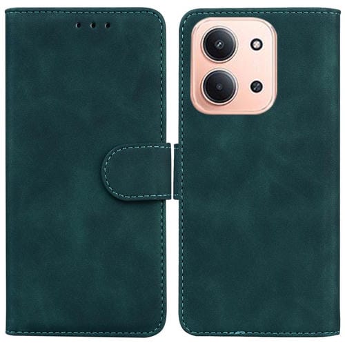 Funda de cuero con tapa de color puro y tacto suave para Redmi 15C 4G (173,1 mm) / Redmi 15C 5G (173,1 mm) (Verde)