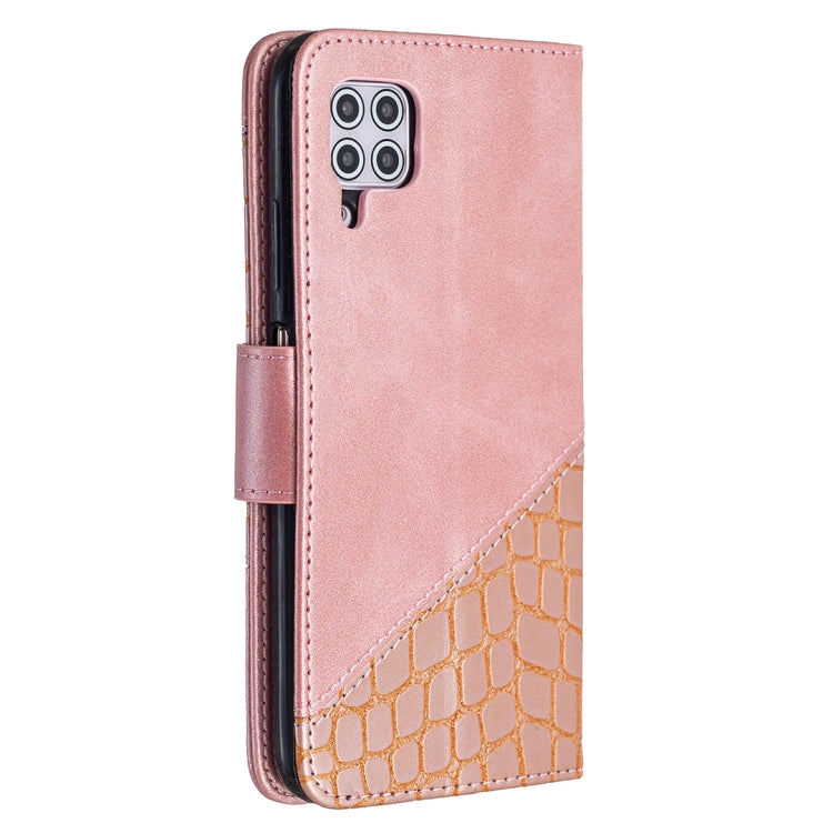 Para Huawei P40 Lite, color a juego, textura de cocodrilo, funda de cuero PU con tapa horizontal con billetera, soporte y ranuras para tarjetas (oro rosa)