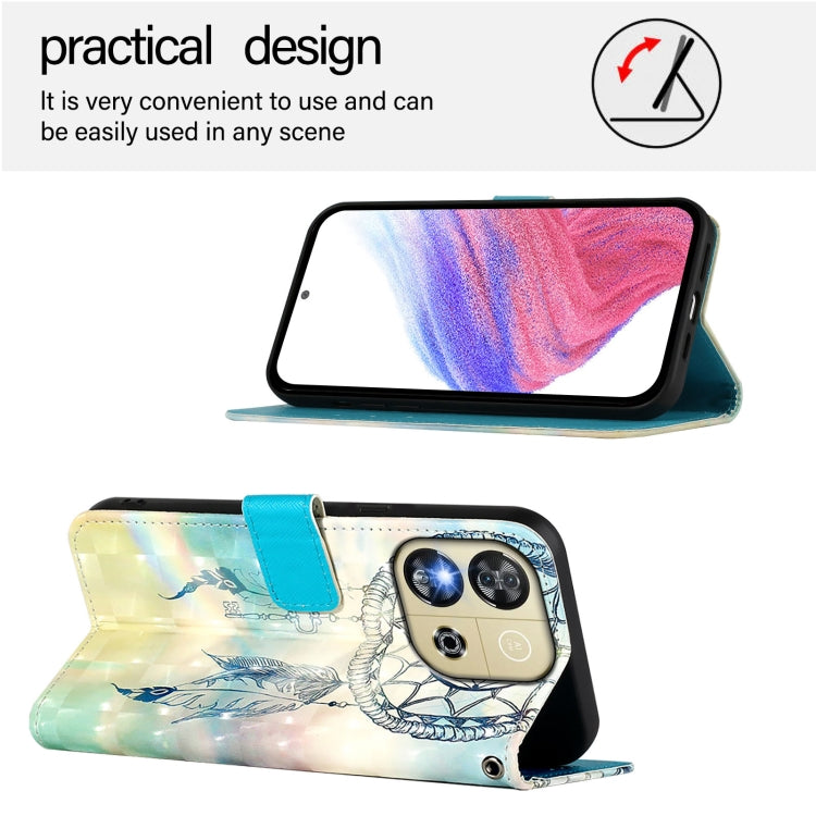 Funda de Cuero con Tapa Horizontal y Pintura 3D para Oukitel C57S (Dream Wind Chimes)