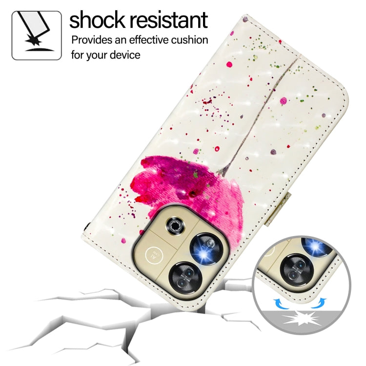 Funda de Cuero con Tapa Horizontal y Pintura 3D para Oukitel C57S (Flor)
