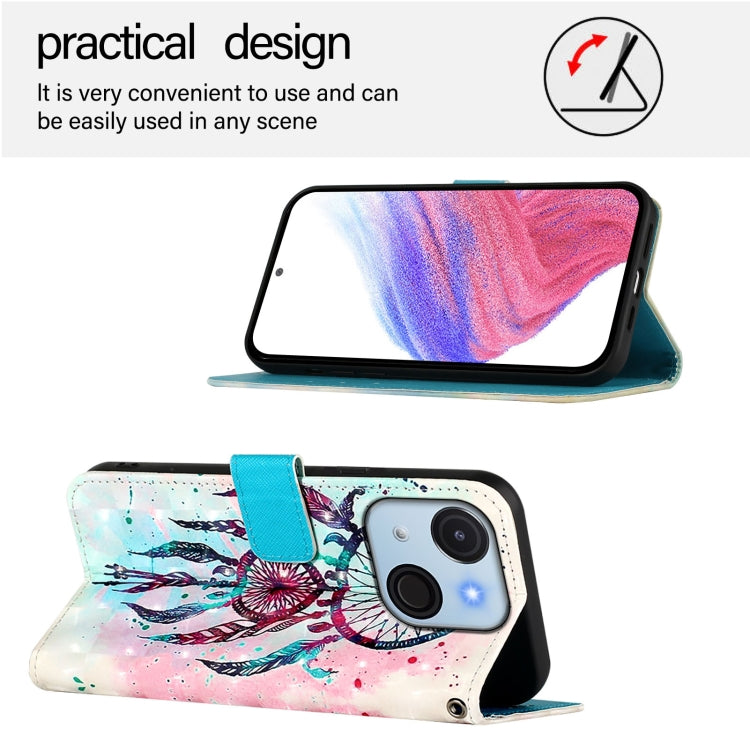 Funda de Cuero con Tapa Horizontal y Pintura 3D para Itel A50C (Carillones de Viento)