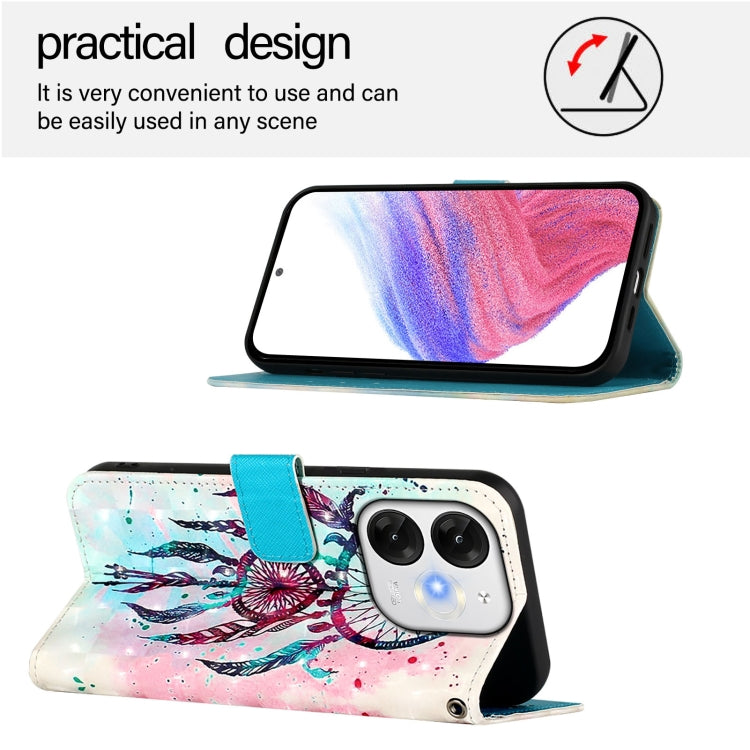 Funda de Cuero con Tapa Horizontal y Pintura 3D para Itel A80 4G (Campanas de Viento)