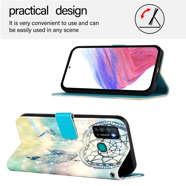 Funda de Cuero con Tapa Horizontal y Pintura 3D para Infinix Hot 9/Hot 9 Pro (Dream Wind Chimes)