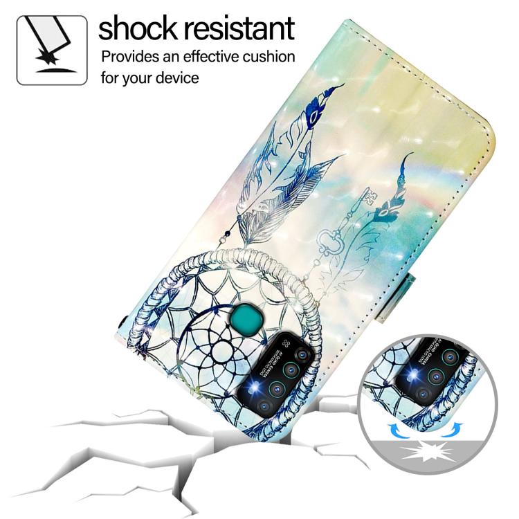 Funda de Cuero con Tapa Horizontal y Pintura 3D para Infinix Hot 9/Hot 9 Pro (Dream Wind Chimes)